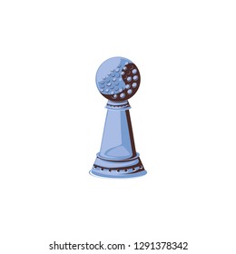 trophy with ball golf isolated icon