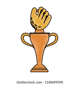 Trophy baseball cup symbol scribble