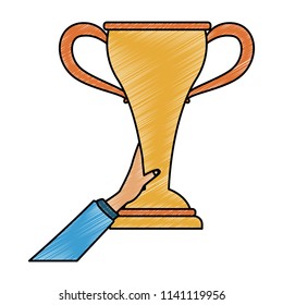 Trophy baseball cup symbol scribble