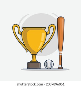 trophy with baseball sport icon illustration
