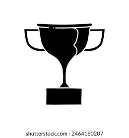 Trophy black hand drawn icon
