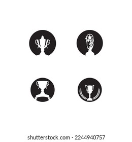 Trophy Black Silhouette Logo Vector template 