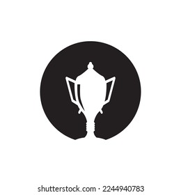 Trophy Black Silhouette Logo Vector template 