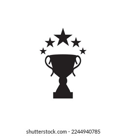 Trophy Black Silhouette Logo Vector template 