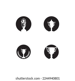 Trophy Black Silhouette Logo Vector template 