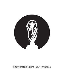 Trophy Black Silhouette Logo Vector template 
