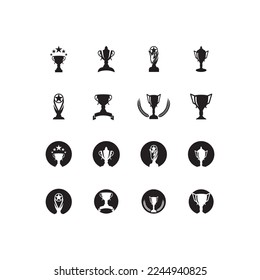 Trophy Black Silhouette Logo Vector template 