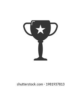 Trophy black silhouette vector on a white background