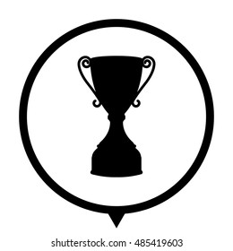 Trophy - black vector  icon; map pointer