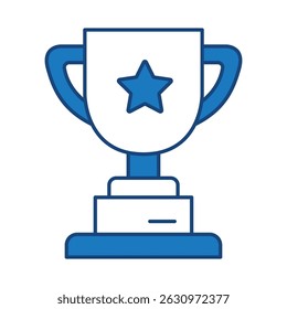 Blauer Strich-Symbol. Award, Erfolg, Leistung, Sport, Wettbewerb, Medaille, Champion, Gewinner, Leadership Editable Stroke Vektorgrafik.