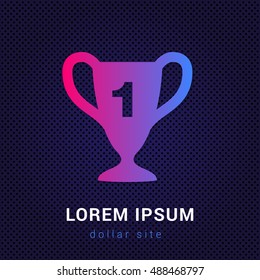 Trophy Blue & Red colorful gradient attractive bright material Icon / Logo Design