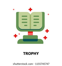 Trophy Book Education Flat icons.Back to school Concept Color illustration icons.