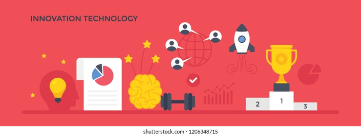 Trophy with bulb is the symbol of innovative technology 