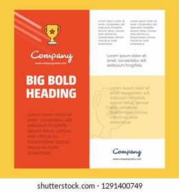 Trophy  Business Company Poster Template. with place for text and images. vector background