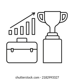 Trophy business concept line icon. Simple element illustration. Trophy business concept outline symbol design from business set. Can be used for web and mobile on white background