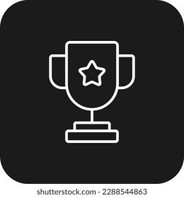 Trophy Business icon with black filled line style. winner, cup, reward, success, award, champion, star. Vector illustration