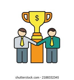 Trophy, businessman colored icon. Simple color element illustration. Trophy, businessman concept outline symbol design from medical set. Can be used for web and mobile on white background