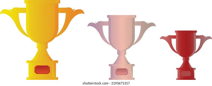 
trophy cartoon collection illustration vector