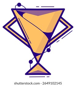 Trophy Cartoon Illustration. Graduation Icon Concept Isolated.