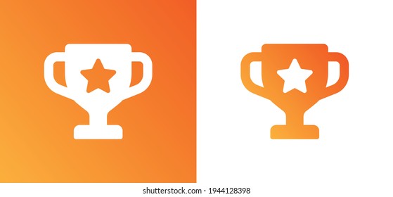 Trophy champion cup icon. Award of winner of competition for successful victory