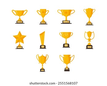 Trophy Champion Design Element Set