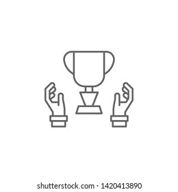 Trophy, champion icon. Element of teamwork icon. Thin line icon for website design and development, app development. Premium icon