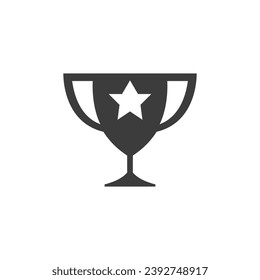 Trophy Champion Icon Vector Isolated Black and White Design Graphic