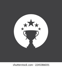 Logotipo de trofeo con fondo negro
