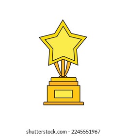 Trophy champion vector icon illustration