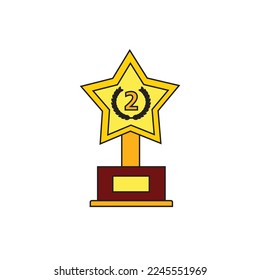 Trophy champion vector icon illustration
