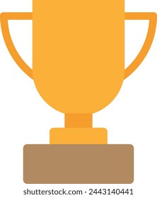Trophy Champion Winner Icon Vector Flat Illustration