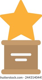 Trophy Champion Winner Icon Vector Flat Illustration