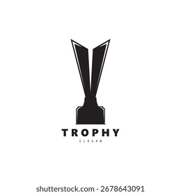 Trophy champions with start logo icon design vector illustration, For Award Winner, champions, tournament.  