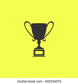 Trophy championship cup icon flat. 