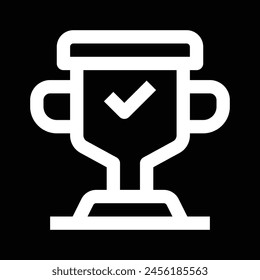 trofeo con contorno de icono de cheque