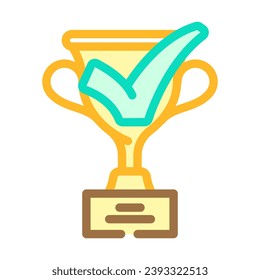 trophy check mark color icon vector. trophy check mark sign. isolated symbol illustration