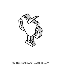 trophy check mark isometric icon vector. trophy check mark sign. isolated symbol illustration