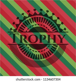 Trophy christmas style emblem.