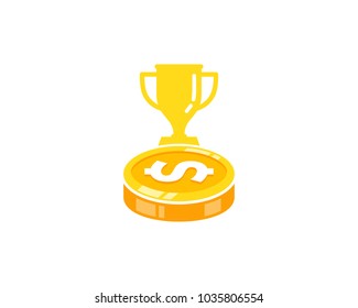 Trophy Coin Icon Logo Design Element