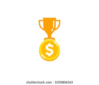 Trophy Coin Icon Logo Design Element