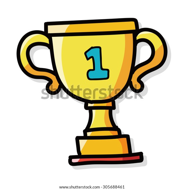 Trophy Color Doodle Stock Vector (Royalty Free) 305688461