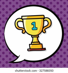Trophy color doodle, speech bubble