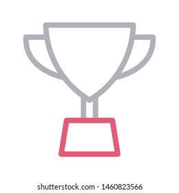 trophy colour line vector icon