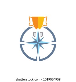 Trophy Compass Logo Icon Design