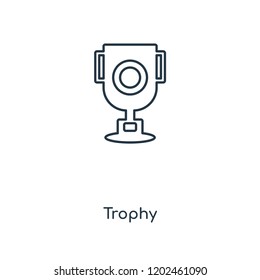 Trophy concept line icon. Linear Trophy concept outline symbol design. This simple element illustration can be used for web and mobile UI/UX.