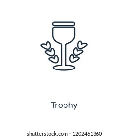 Trophy concept line icon. Linear Trophy concept outline symbol design. This simple element illustration can be used for web and mobile UI/UX.