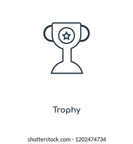 Trophy concept line icon. Linear Trophy concept outline symbol design. This simple element illustration can be used for web and mobile UI/UX.