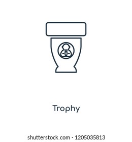 Trophy concept line icon. Linear Trophy concept outline symbol design. This simple element illustration can be used for web and mobile UI/UX.