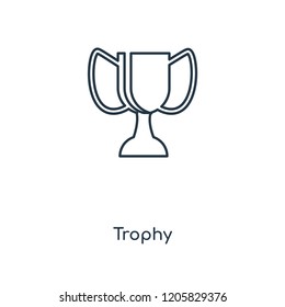 Trophy concept line icon. Linear Trophy concept outline symbol design. This simple element illustration can be used for web and mobile UI/UX.