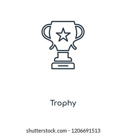 Trophy concept line icon. Linear Trophy concept outline symbol design. This simple element illustration can be used for web and mobile UI/UX.